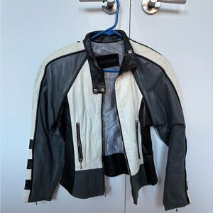 100% leather racing moto jacket